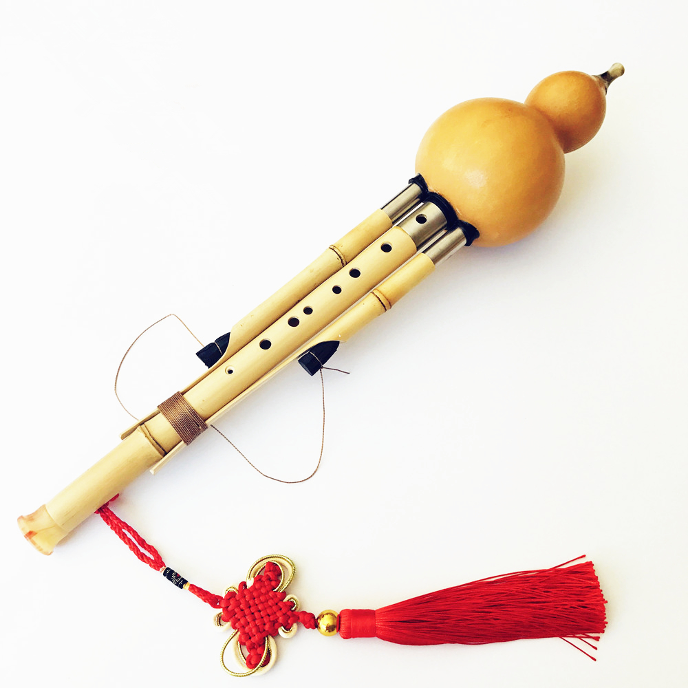Musical Instrument In Chinese - Cina Buatan Tangan Hulusi Golden Bambu