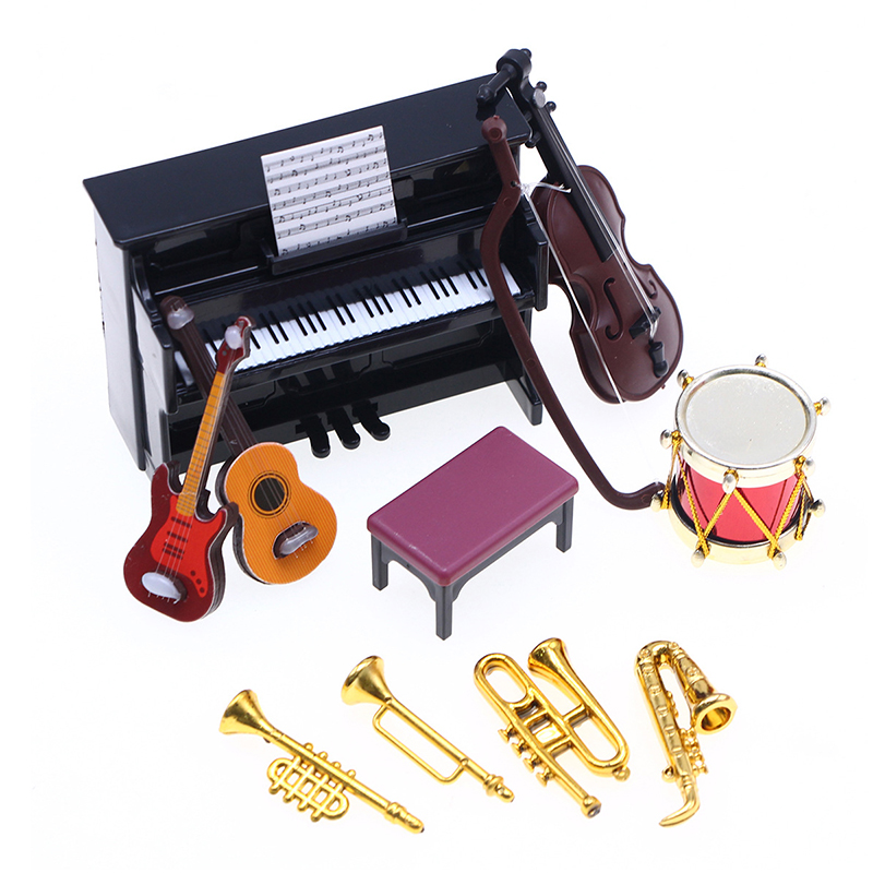 Musical Instrument Like Piano - Set Alat Musik Miniatur Skala 1:12