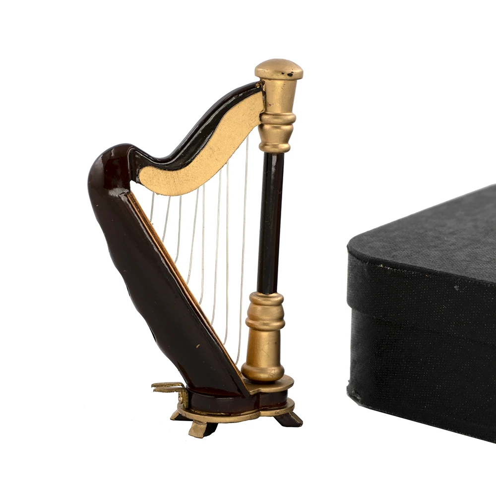 Musical Instrument I Play - Miniatur Kayu Harpa Model Mini Harfe