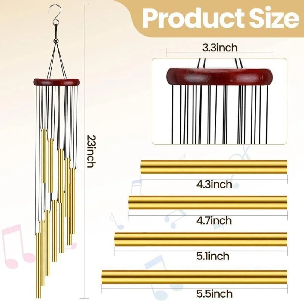 Lonceng Angin Pipa Logam Alumi - Wind Chime Tubular ulasan dan harga